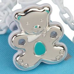 Chupetero plata Osito Relieve Color