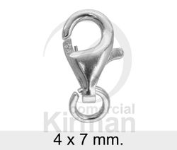 Cierre Plata 072070 Mosquetón Lágrima C. Anilla 4x7mm