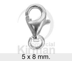 Cierre Plata 072071 Mosquetón Lágrima C. Anilla 5x8mm