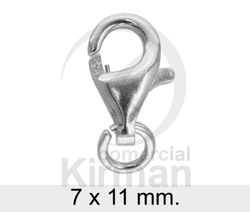 Cierre Plata 072072 Mosquetón Lágrima C. Anilla 7x11mm