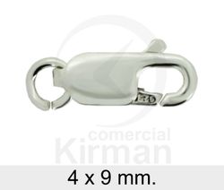 Cierre Plata 072132 Mosquetón Plano C. Anilla 4x9mm
