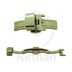 Cierre Reloj Acero Dorado 261381 Mariposa P. Correas Piel C. Pulsador Fijación 12mm x 17mm Ancho