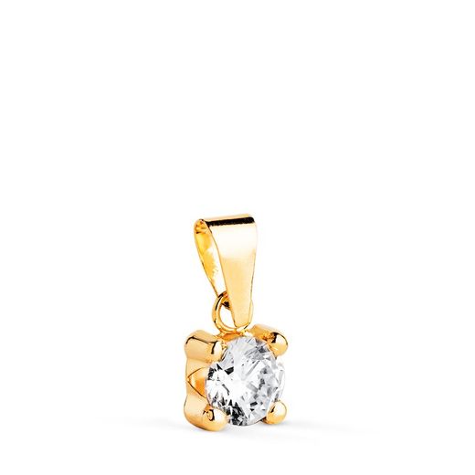 4-Claw Zirconia Pendant 18kt Gold 5mm N5700-5A5