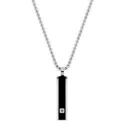 Colgante Acero Bicolor Negro Argyor MRM (AC)C42034 Placa Diamante 0,005ct
