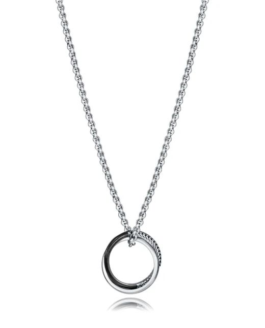 Colgante Acero Bicolor Negro Viceroy Hombre 14374C01010 Dos Aros En Brillo