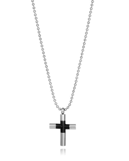 Colgante Acero Bicolor Negro Viceroy Hombre 14383C01010 Cruz En Brillo