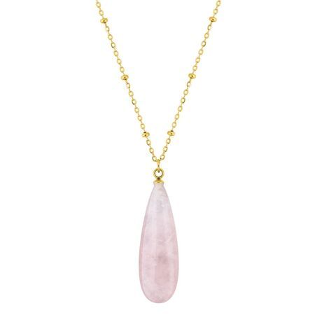 Colgante Acero Dorado Argyor MRM Mujer (AC)432730 Piedra Cuarzo Rosa