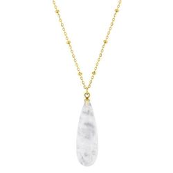 Colgante Acero Dorado Argyor MRM Mujer (AC)432731 Piedra Cuarzo Blanco