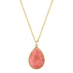 Colgante Acero Dorado Argyor MRM Mujer AC)432733 Piedra Jade Rojo