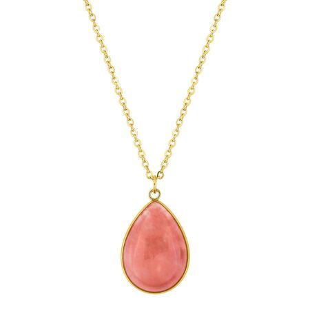 Colgante Acero Dorado Argyor MRM Mujer AC)432733 Piedra Jade Rojo