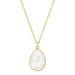 Colgante Acero Dorado Argyor MRM Mujer (AC)432735 Piedra Jade Blanco
