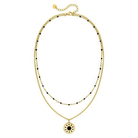 Colgante Acero Dorado Argyor MRM Mujer (AC)432741 Agata Negra