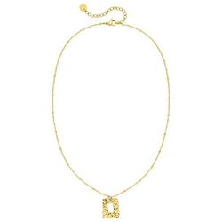Colgante Acero Dorado Argyor MRM Mujer (AC)432742 Rectángulo Relieve En Brillo