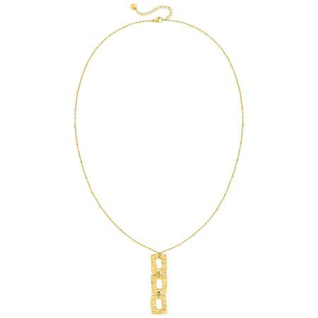 Colgante Acero Dorado Argyor MRM Mujer (AC)432743 Rectángulos Relieve En Brillo