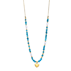 Colgante Acero Dorado Lotus Style Mujer LS2553-1/1 Corazón & Piedras Azules