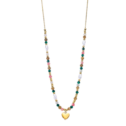 Colgante Acero Dorado Lotus Style Mujer LS2553-1/2 Corazón & Piedras Multicolor