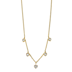 Colgante Acero Dorado Lotus Style Mujer LS2555-1/2 Corazones Circonitas