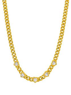 Colgante Acero Dorado Marea C02107/BF Corazones Circonitas