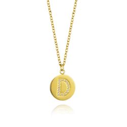 Colgante Acero Dorado Mujer 13mm COZ0197ACD Letra D