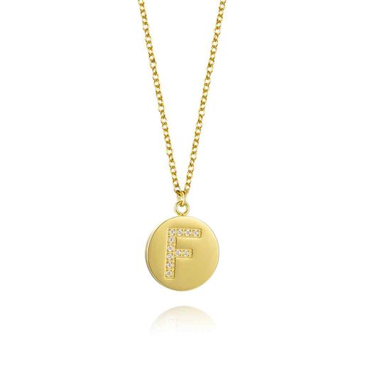 Colgante Acero Dorado Mujer 13mm COZ0197ACF Letra F