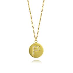 Colgante Acero Dorado Mujer 13mm COZ0197ACP Letra P