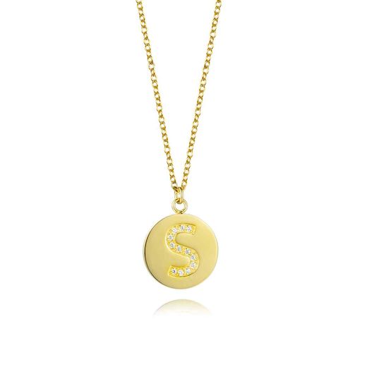 Colgante Acero Dorado Mujer 13mm COZ0197ACS Letra S