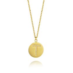 Colgante Acero Dorado Mujer 13mm COZ0197ACT Letra T