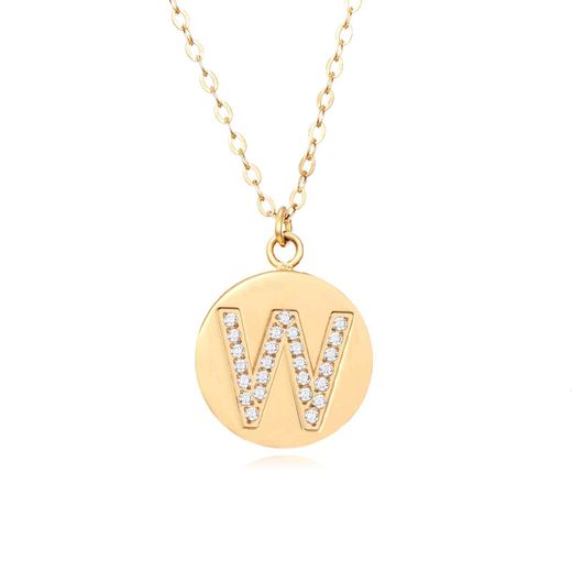 Colgante Acero Dorado Mujer 13mm COZ0197ACW Letra W