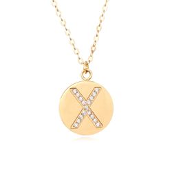 Colgante Acero Dorado Mujer 13mm COZ0197ACX Letra X