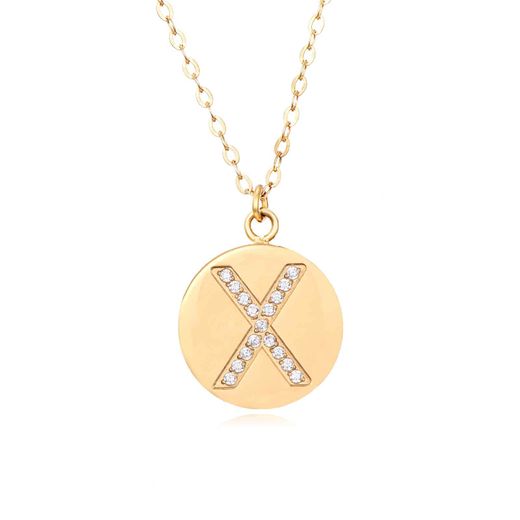 Colgante Acero Dorado Mujer 13mm COZ0197ACX Letra X