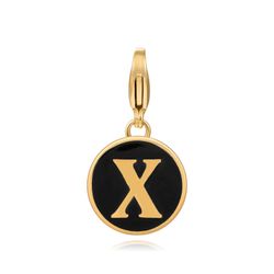 Colgante Acero Dorado Mujer 18mm CSL0001DOENX Enamel Negro Letra X