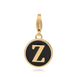 Colgante Acero Dorado Mujer 18mm CSL0001DOENZ Enamel Negro Letra Z
