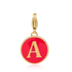 Colgante Acero Dorado Mujer 18mm CSL0001DOERA Enamel Rojo Letra A.