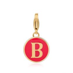 Colgante Acero Dorado Mujer 18mm CSL0001DOERB Letra B Enamel Rojo