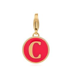 Colgante Acero Dorado Mujer 18mm CSL0001DOERC Letra C Enamel Rojo