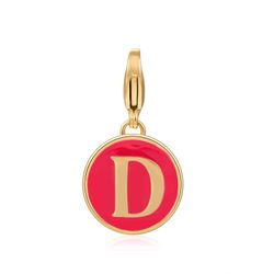 Colgante Acero Dorado Mujer 18mm CSL0001DOERD Enamel Rojo Letra E