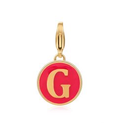 Colgante Acero Dorado Mujer 18mm CSL0001DOERG Enamel Rojo Letra G.