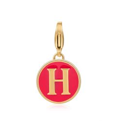 Colgante Acero Dorado Mujer 18mm CSL0001DOERH Enamel Rojo Letra H