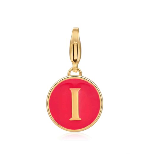 Colgante Acero Dorado Mujer 18mm CSL0001DOERI Letra I Enamel Rojo