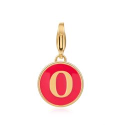 Colgante Acero Dorado Mujer 18mm CSL0001DOERO Enamel Rojo Letra O