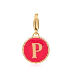 Colgante Acero Dorado Mujer 18mm CSL0001DOERP Enamel Rojo Letra P