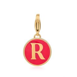 Colgante Acero Dorado Mujer 18mm CSL0001DOERR Letra R Enamel Rojo