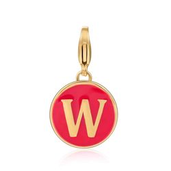 Colgante Acero Dorado Mujer 18mm CSL0001DOERW Enamel Rojo Letra W