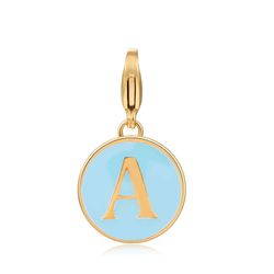 Colgante Acero Dorado Mujer 18mm CSL0001DOETA Enamel Turquesa Letra A