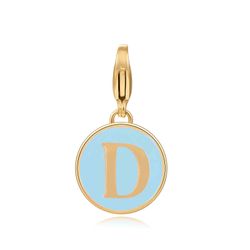 Colgante Acero Dorado Mujer 18mm CSL0001DOETD Enamel Turquesa Letra E