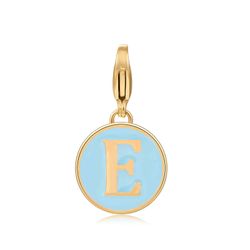 Colgante Acero Dorado Mujer 18mm CSL0001DOETE Enamel Turquesa Letra E