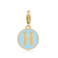 Colgante Acero Dorado Mujer 18mm CSL0001DOETH Enamel Turquesa Letra H