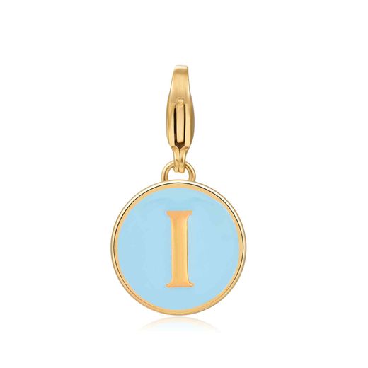 Colgante Acero Dorado Mujer 18mm CSL0001DOETI Enamel Turquesa Letra I