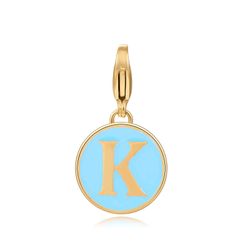 Colgante Acero Dorado Mujer 18mm CSL0001DOETK Enamel Turquesa Letra K