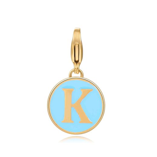 Colgante Acero Dorado Mujer 18mm CSL0001DOETK Enamel Turquesa Letra K